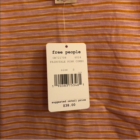 NWT FREE PEOPLE Striped Short Sleeves Clare Tee - Picture 7 of 7